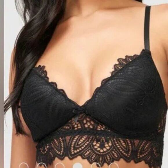 NWT Frederick's of Hollywood Finley Mauve Lace Wireless Bra Bralette Longline XL - Picture 2 of 7